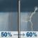 Friday: A chance of rain showers before 1pm, then showers and thunderstorms likely between 1pm and 5pm, then a chance of showers and thunderstorms. Mostly cloudy, with a high near 79. East wind around 10 mph. Chance of precipitation is 60%. New rainfall amounts less than a tenth of an inch possible. Friday: Showers And Thunderstorms Likely